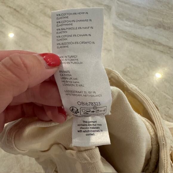 Anthropologie Pilcro The Kit Cropped Wide-Leg Trouser Jeans 28 Color: Cream - Picture 12 of 12